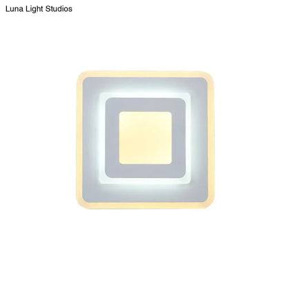 DecorBites™ DecorBites™ Minimal Acrylic LED Wall Sconce Light - Round/Square, Energy-Saving, White/Warm Lighting