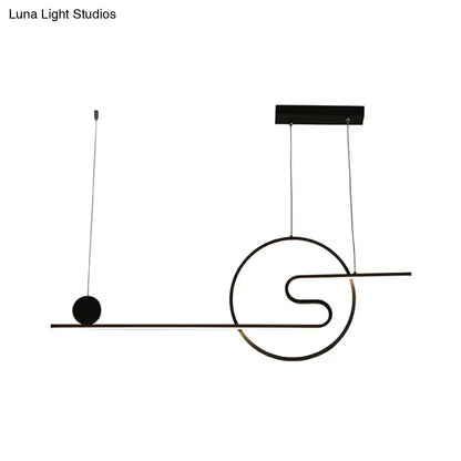 ديكوربايتس™ إضاءة جزيرة LED خطية من الأكريليك بتصميم الشمس والسحاب - إضاءة دافئة/بيضاء - أسود/أبيض/ذهبي