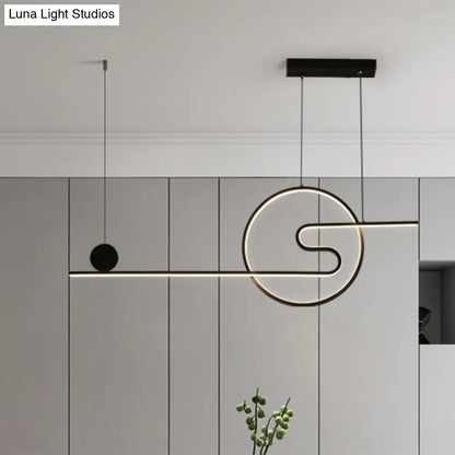 ديكوربايتس™ إضاءة جزيرة LED خطية من الأكريليك بتصميم الشمس والسحاب - إضاءة دافئة/بيضاء - أسود/أبيض/ذهبي