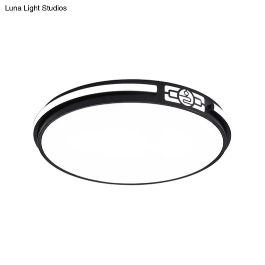 DecorBites™ DecorBites™ Minimal Black LED Flush Light Fixture - Dining Room Ceiling Mount Lamp with Acrylic Shade (Rectangular/Round/Square) - White/3 Color Light Option