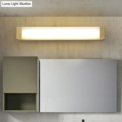 DecorBites™ DecorBites™ Minimal Brass Vanity Light Fixture with LED Washbasin Sconce, Rectangular Acrylic Shade - 12"/16.5" Wide