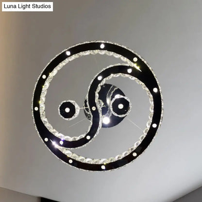 Lámpara de araña LED minimalista de cristal facetado - Acabado cromado - Luz cálida/blanca - Lámpara colgante de 8 diagramas