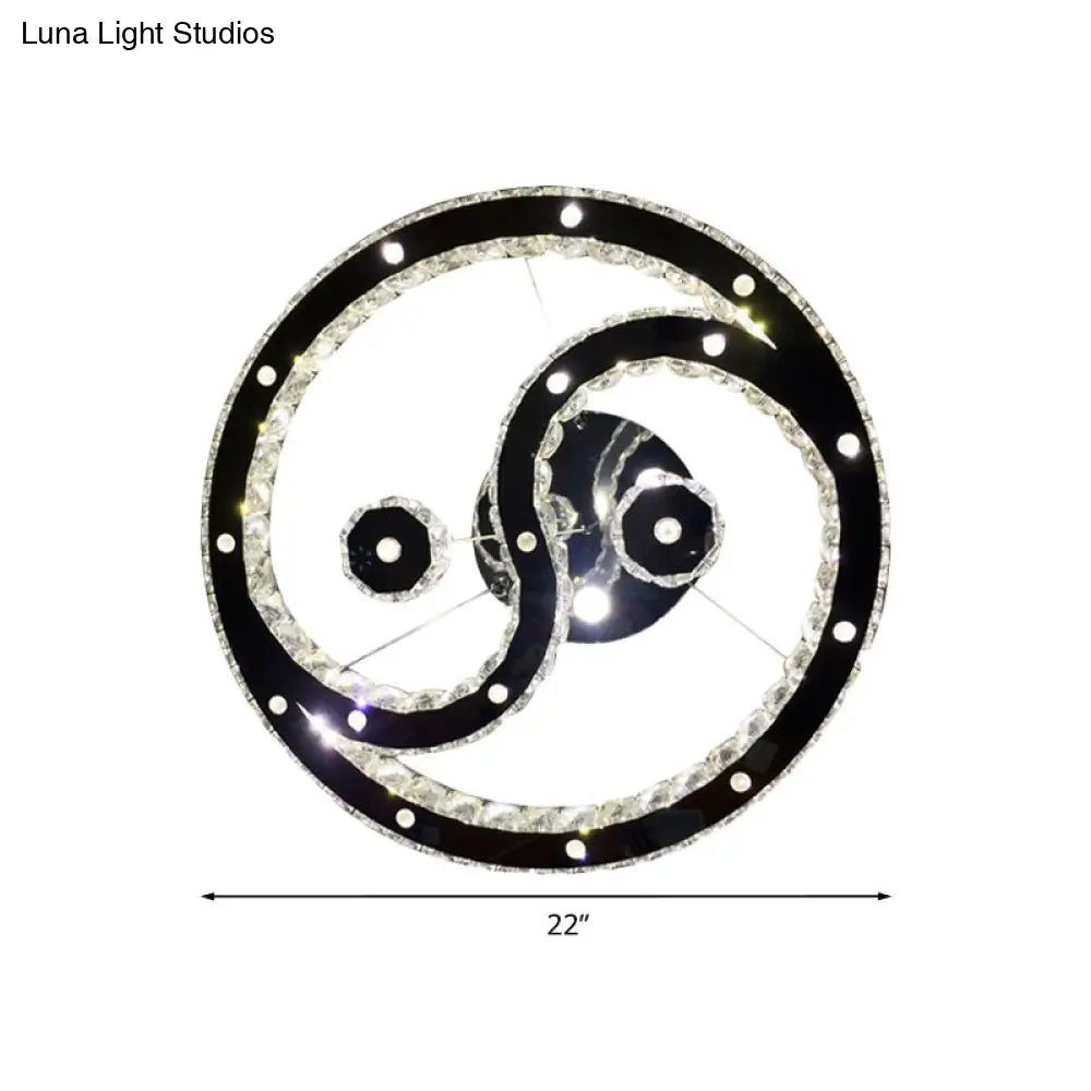 Lámpara de araña LED minimalista de cristal facetado - Acabado cromado - Luz cálida/blanca - Lámpara colgante de 8 diagramas