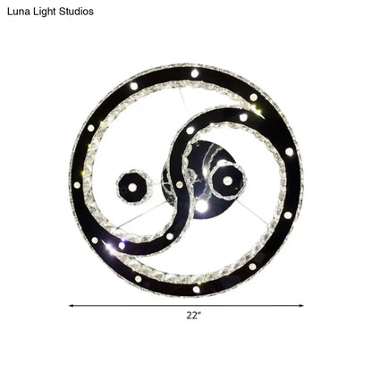 Lámpara de araña LED minimalista de cristal facetado - Acabado cromado - Luz cálida/blanca - Lámpara colgante de 8 diagramas