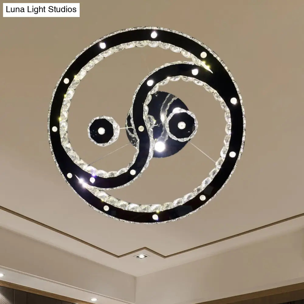 Lámpara de araña LED minimalista de cristal facetado - Acabado cromado - Luz cálida/blanca - Lámpara colgante de 8 diagramas