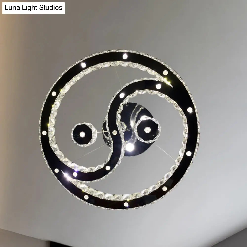 Lámpara de araña LED minimalista de cristal facetado - Acabado cromado - Luz cálida/blanca - Lámpara colgante de 8 diagramas