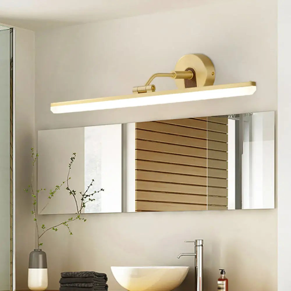 DecorBites™ DecorBites™ Minimal Gold LED Bathroom Wall Sconce with Adjustable Vanity Light and Acrylic Shade