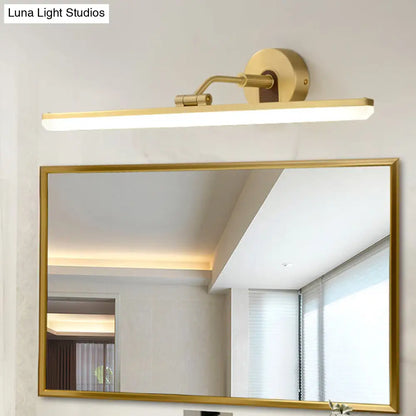 DecorBites™ DecorBites™ Minimal Gold LED Bathroom Wall Sconce with Adjustable Vanity Light and Acrylic Shade