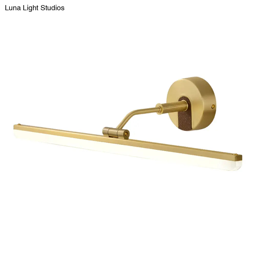 DecorBites™ DecorBites™ Minimal Gold LED Bathroom Wall Sconce with Adjustable Vanity Light and Acrylic Shade