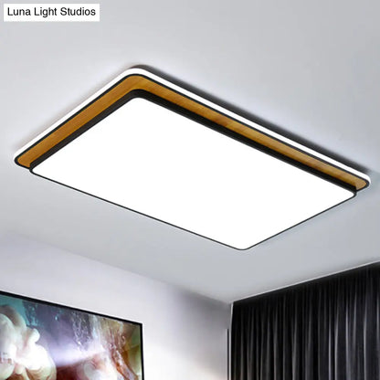 DecorBites™ DecorBites™ Minimal LED Metal Flush Mount Ceiling Lamp in Black/White - White/Warm Light
