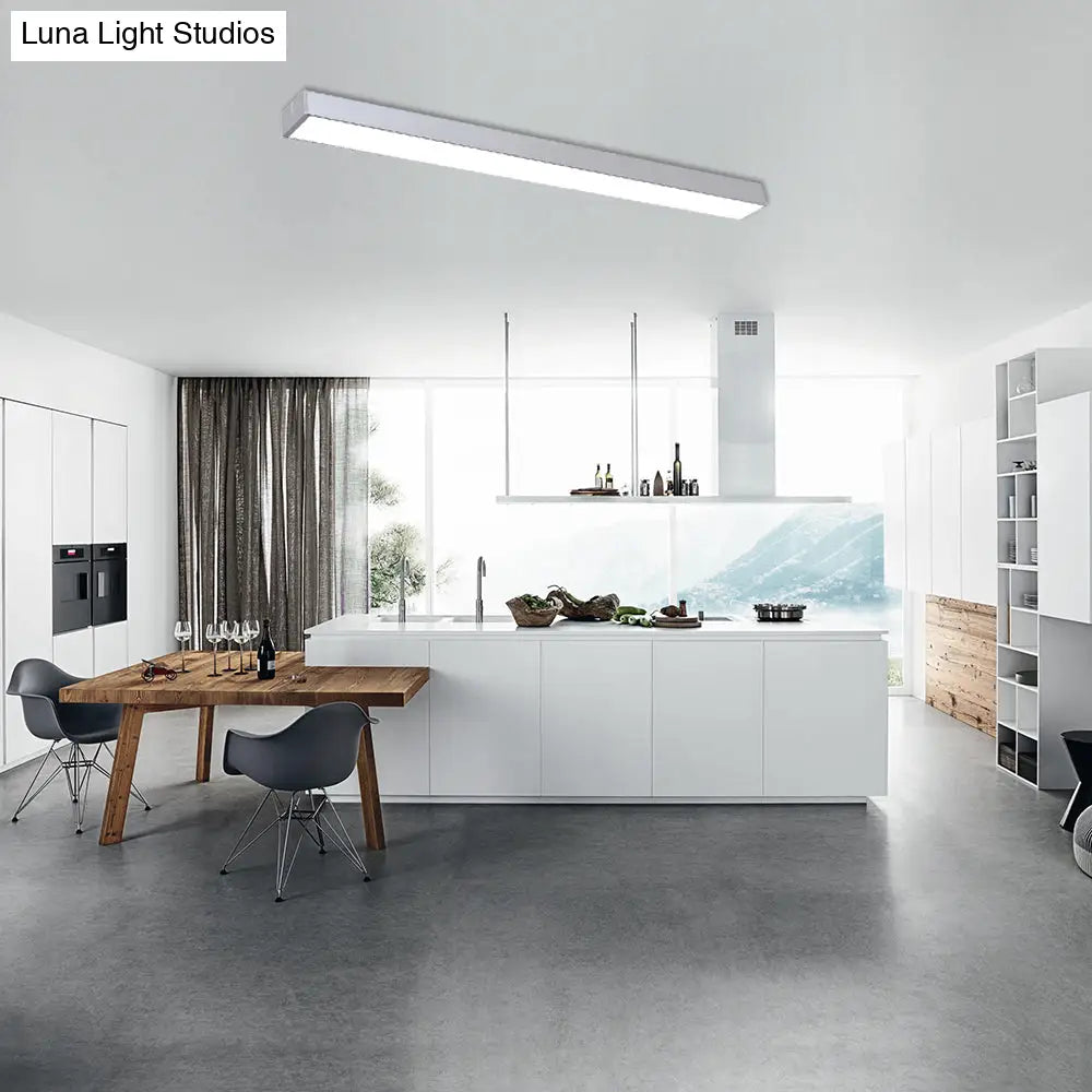 DecorBites™ DecorBites™ Minimal Metal LED Flush Mount Lamp - Black/Silver Linear Flush Light Fixture | 23.5"/35.5"/47" Wide | Ideal for Office Use