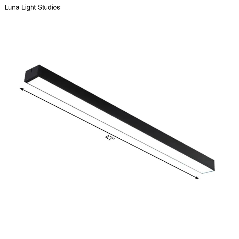 DecorBites™ DecorBites™ Minimal Metal LED Flush Mount Lamp - Black/Silver Linear Flush Light Fixture | 23.5"/35.5"/47" Wide | Ideal for Office Use