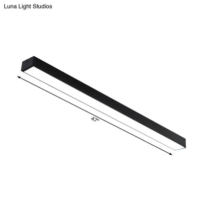 DecorBites™ DecorBites™ Minimal Metal LED Flush Mount Lamp - Black/Silver Linear Flush Light Fixture | 23.5"/35.5"/47" Wide | Ideal for Office Use