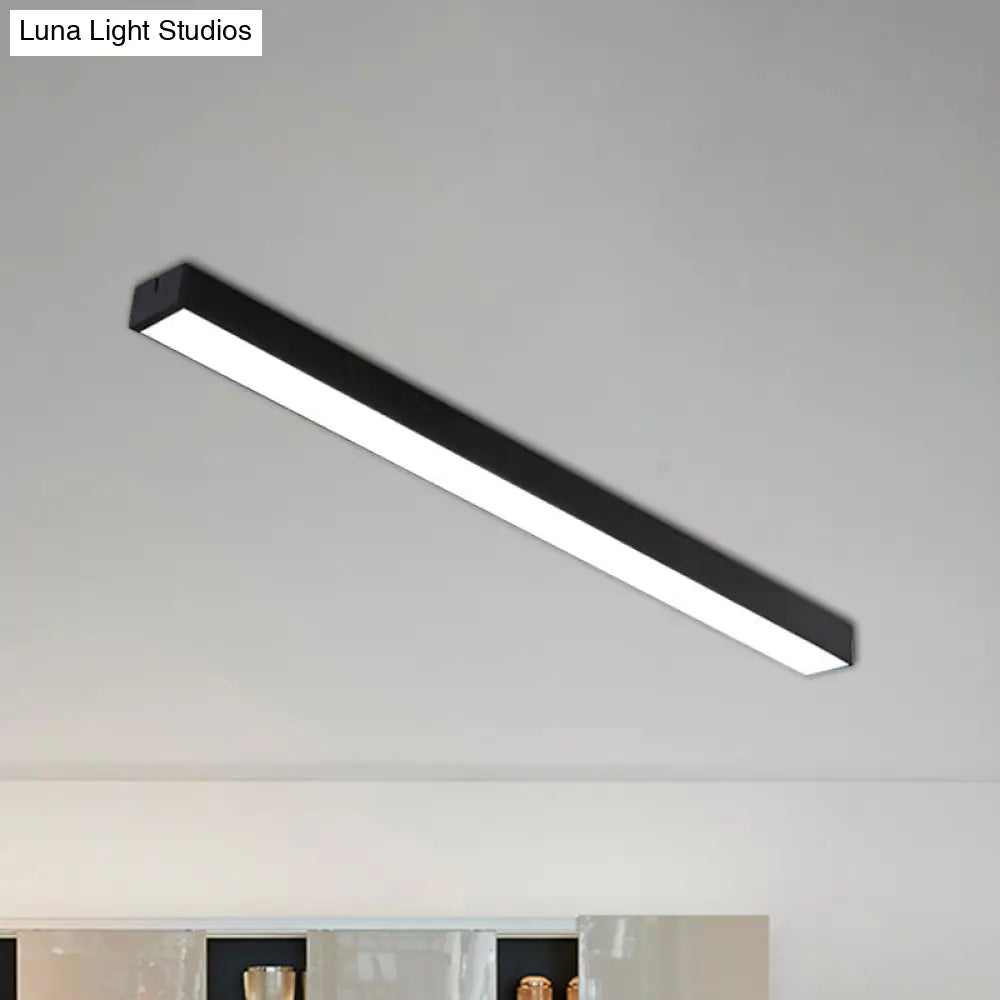 DecorBites™ DecorBites™ Minimal Metal LED Flush Mount Lamp - Black/Silver Linear Flush Light Fixture | 23.5"/35.5"/47" Wide | Ideal for Office Use