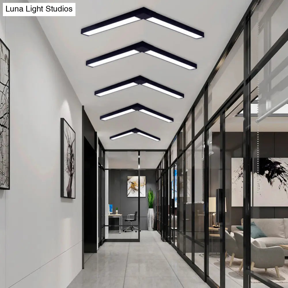 DecorBites™ DecorBites™ Minimal Metal LED Flush Mount Lamp - Black/Silver Linear Flush Light Fixture | 23.5"/35.5"/47" Wide | Ideal for Office Use