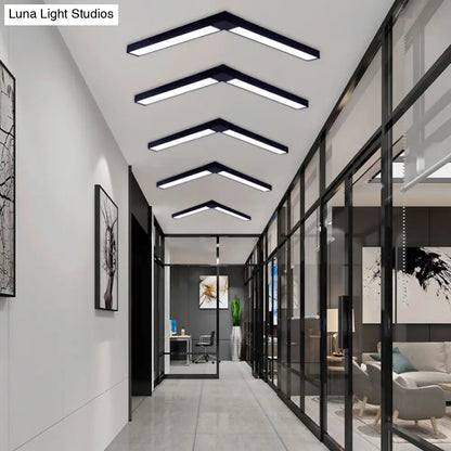 DecorBites™ DecorBites™ Minimal Metal LED Flush Mount Lamp - Black/Silver Linear Flush Light Fixture | 23.5"/35.5"/47" Wide | Ideal for Office Use