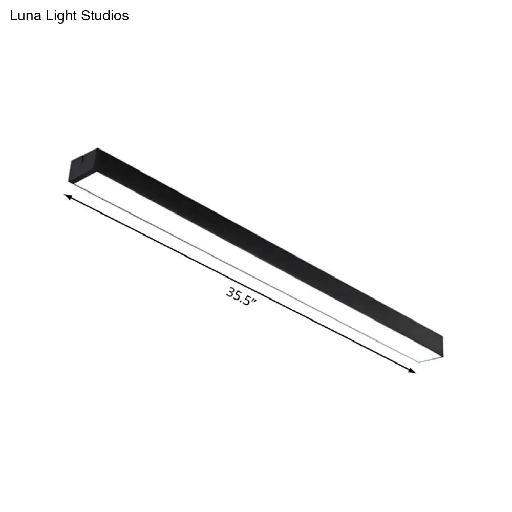 DecorBites™ DecorBites™ Minimal Metal LED Flush Mount Lamp - Black/Silver Linear Flush Light Fixture | 23.5"/35.5"/47" Wide | Ideal for Office Use