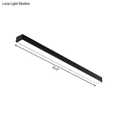 DecorBites™ DecorBites™ Minimal Metal LED Flush Mount Lamp - Black/Silver Linear Flush Light Fixture | 23.5"/35.5"/47" Wide | Ideal for Office Use