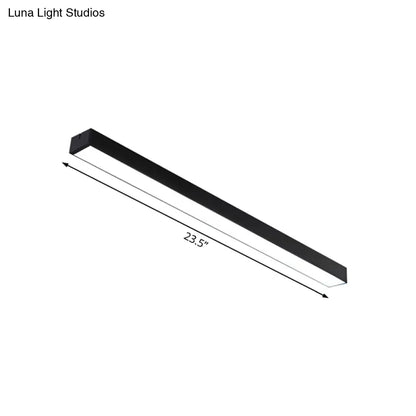 DecorBites™ DecorBites™ Minimal Metal LED Flush Mount Lamp - Black/Silver Linear Flush Light Fixture | 23.5"/35.5"/47" Wide | Ideal for Office Use