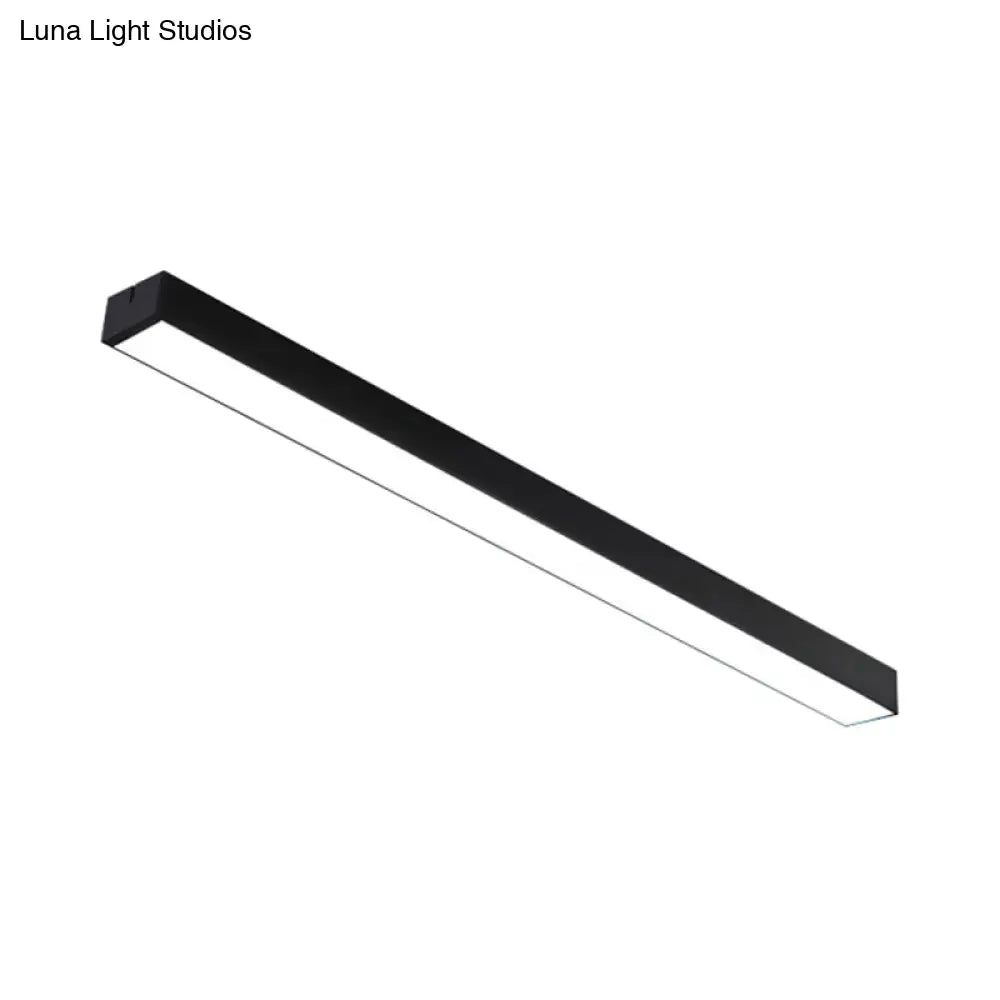 DecorBites™ DecorBites™ Minimal Metal LED Flush Mount Lamp - Black/Silver Linear Flush Light Fixture | 23.5"/35.5"/47" Wide | Ideal for Office Use
