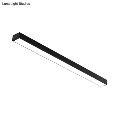 DecorBites™ DecorBites™ Minimal Metal LED Flush Mount Lamp - Black/Silver Linear Flush Light Fixture | 23.5"/35.5"/47" Wide | Ideal for Office Use