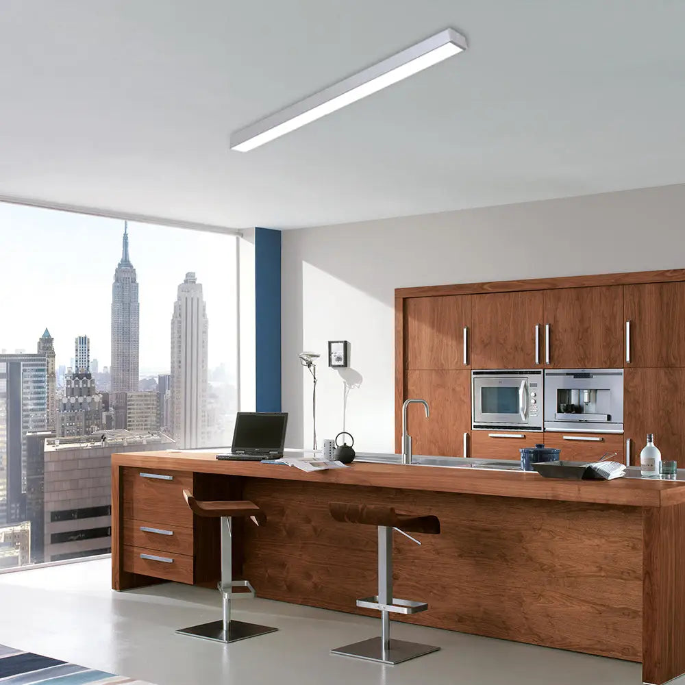 DecorBites™ DecorBites™ Minimal Metal LED Flush Mount Lamp - Black/Silver Linear Flush Light Fixture | 23.5"/35.5"/47" Wide | Ideal for Office Use