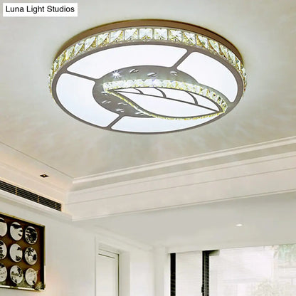 DecorBites™ DecorBites™ Minimal Moon Crystal LED Ceiling Light with White Leaf/Heart/Star Pattern