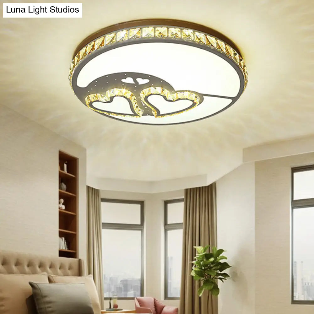 DecorBites™ DecorBites™ Minimal Moon Crystal LED Ceiling Light with White Leaf/Heart/Star Pattern