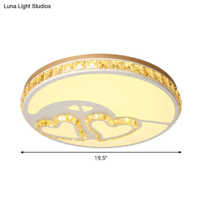 DecorBites™ DecorBites™ Minimal Moon Crystal LED Ceiling Light with White Leaf/Heart/Star Pattern