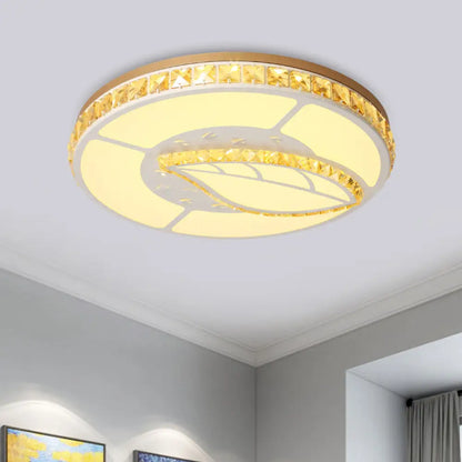 DecorBites™ DecorBites™ Minimal Moon Crystal LED Ceiling Light with White Leaf/Heart/Star Pattern