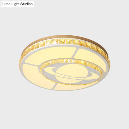 DecorBites™ DecorBites™ Minimal Moon Crystal LED Ceiling Light with White Leaf/Heart/Star Pattern