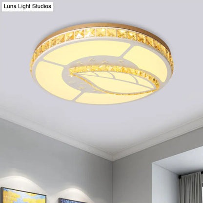 DecorBites™ DecorBites™ Minimal Moon Crystal LED Ceiling Light with White Leaf/Heart/Star Pattern