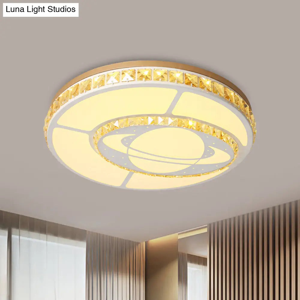DecorBites™ DecorBites™ Minimal Moon Crystal LED Ceiling Light with White Leaf/Heart/Star Pattern