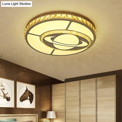 DecorBites™ DecorBites™ Minimal Moon Crystal LED Ceiling Light with White Leaf/Heart/Star Pattern