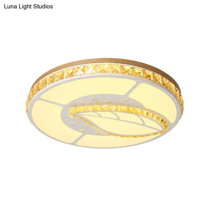 DecorBites™ DecorBites™ Minimal Moon Crystal LED Ceiling Light with White Leaf/Heart/Star Pattern