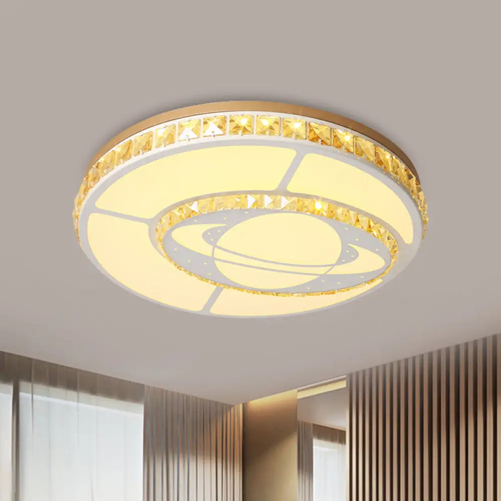 DecorBites™ DecorBites™ Minimal Moon Crystal LED Ceiling Light with White Leaf/Heart/Star Pattern