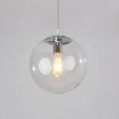 Minimalist 1-Head Glass Pendant Lamp for Restaurants with Sphere Shade