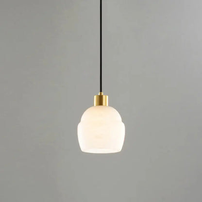 Minimalist 1-Light White Pendant Lighting Kit for Bedroom - Small Size