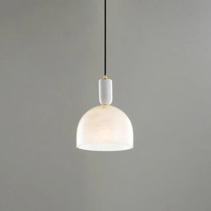 Minimalist 1-Light White Pendant Lighting Kit for Bedroom - Small Size