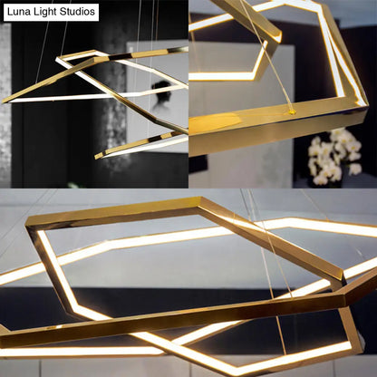 Minimalist 3-Tier LED Pendant Chandelier in Light Wood and Acrylic with Warm/Natural Light