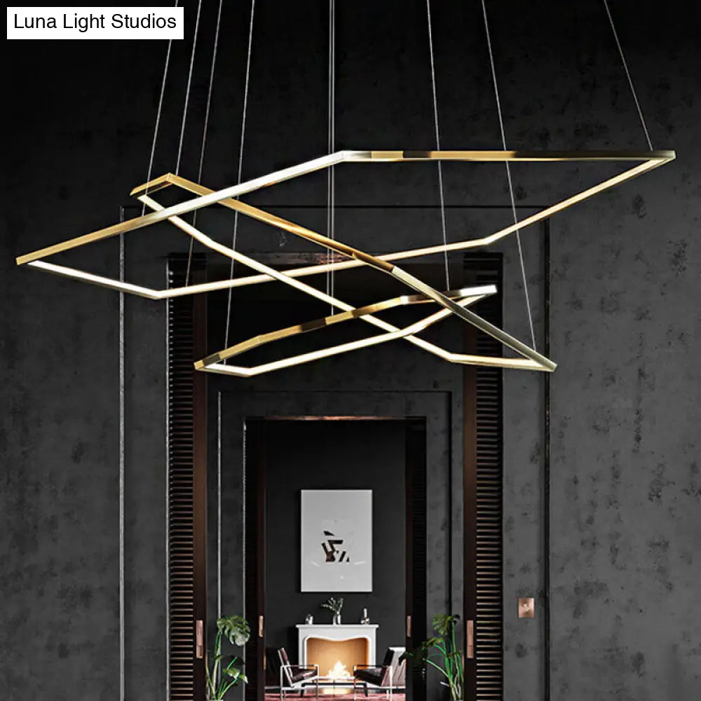 Minimalist 3-Tier LED Pendant Chandelier in Light Wood and Acrylic with Warm/Natural Light