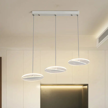 Minimalist Acrylic 3-Head LED Ceiling Pendant in White/Black/Gold - Dining Room Fixture