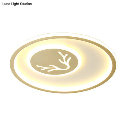 DecorBites™ DecorBites™ Minimalist Acrylic Antler Flush Light Fixture - LED Close-to-Ceiling Lamp in Gold for Bedrooms