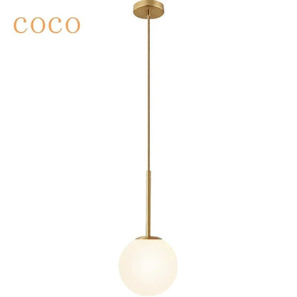 Minimalist Acrylic Globe Pendant Light In Black Or Gold - Decorbites