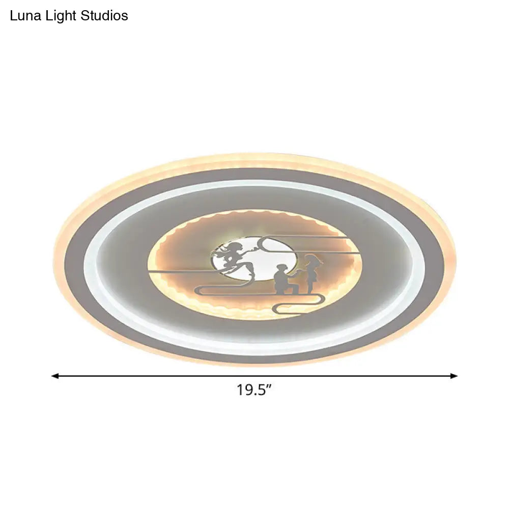DecorBites™ DecorBites™ Minimalist Acrylic LED Flush Mount with Unique Lovers Pattern