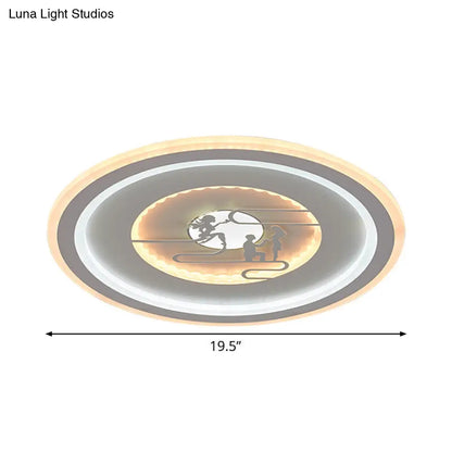 DecorBites™ DecorBites™ Minimalist Acrylic LED Flush Mount with Unique Lovers Pattern