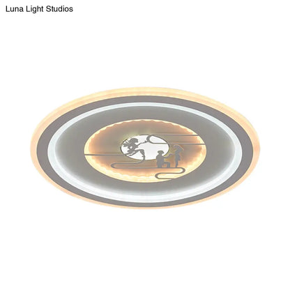 DecorBites™ DecorBites™ Minimalist Acrylic LED Flush Mount with Unique Lovers Pattern