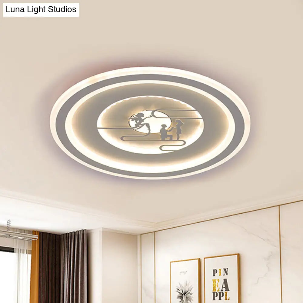 DecorBites™ DecorBites™ Minimalist Acrylic LED Flush Mount with Unique Lovers Pattern