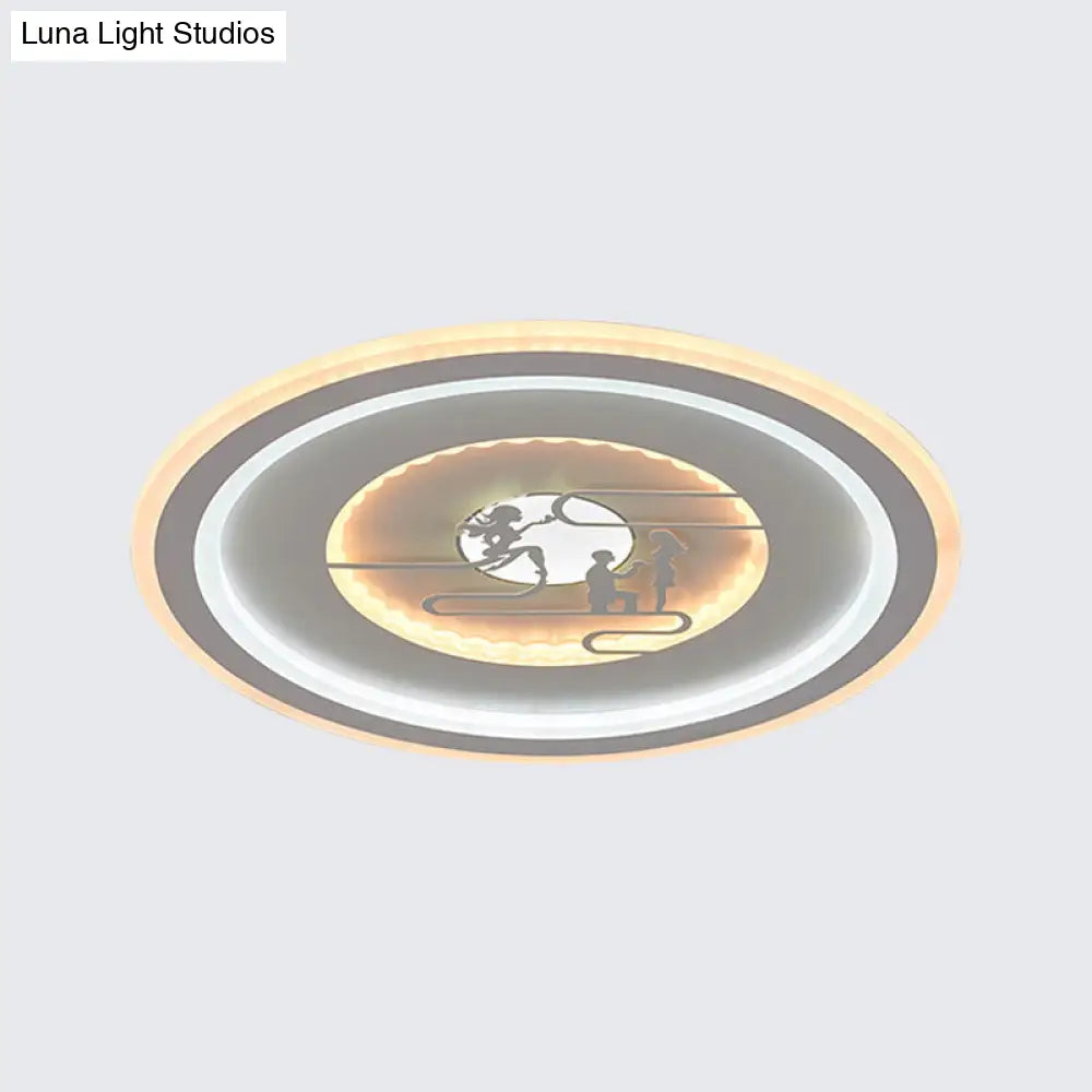 DecorBites™ DecorBites™ Minimalist Acrylic LED Flush Mount with Unique Lovers Pattern