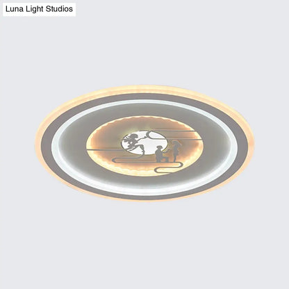 DecorBites™ DecorBites™ Minimalist Acrylic LED Flush Mount with Unique Lovers Pattern